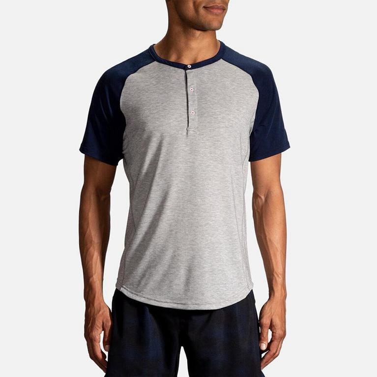 Brooks Cadence Short Sleeve Running Shirt - Men's - Grey (37286-AROL)